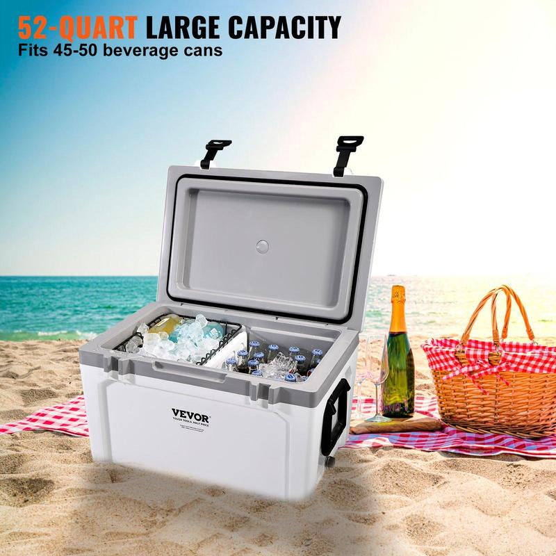 VEVOR Insulated Portable Lunchbox Cooler, Max 52 Qt - Holds 50 Cans, Ice Retention Hard Cooler with Heavy Duty Handle, Ice Chest Lunch Box for Camping, Beach, Picnic, Travel, Outdoor VEVOR Super Brand Day