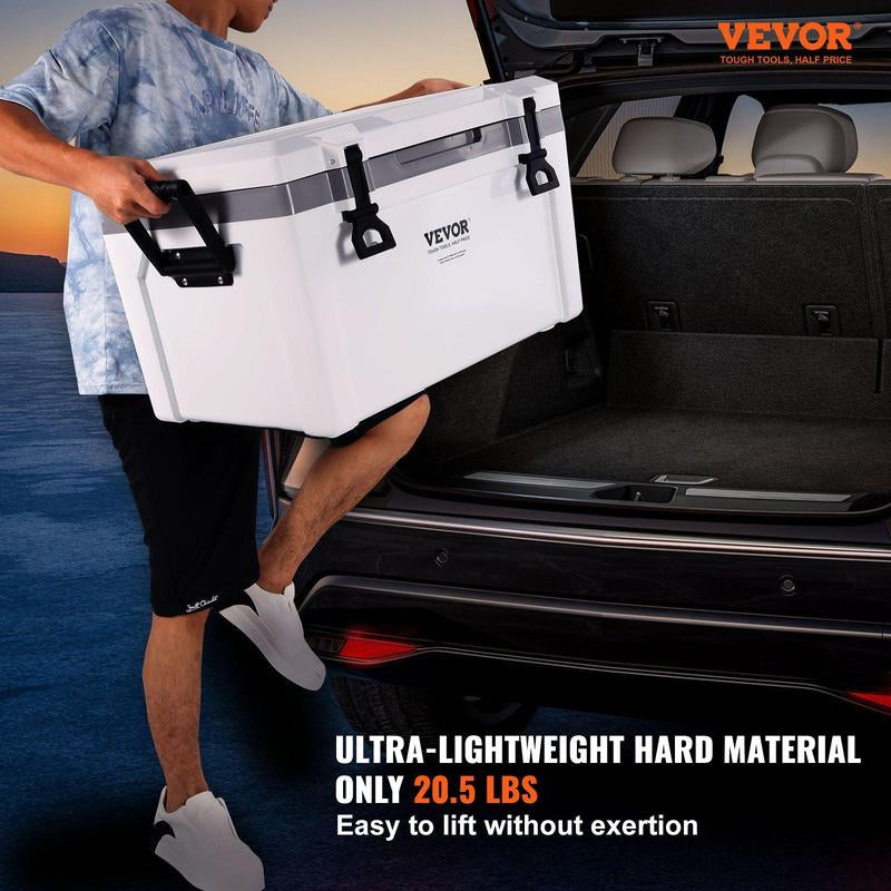 VEVOR Insulated Portable Lunchbox Cooler, Max 52 Qt - Holds 50 Cans, Ice Retention Hard Cooler with Heavy Duty Handle, Ice Chest Lunch Box for Camping, Beach, Picnic, Travel, Outdoor VEVOR Super Brand Day